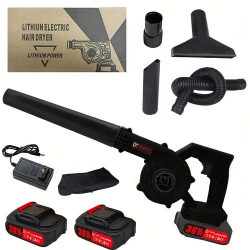 TEMU High Power Cordless Leaf Blower With 2 Batteries, 1160cfm/320mph, 6 Speed Levels And Extension Nozzle - Ergonomic Non-slip Handle, Lightweight