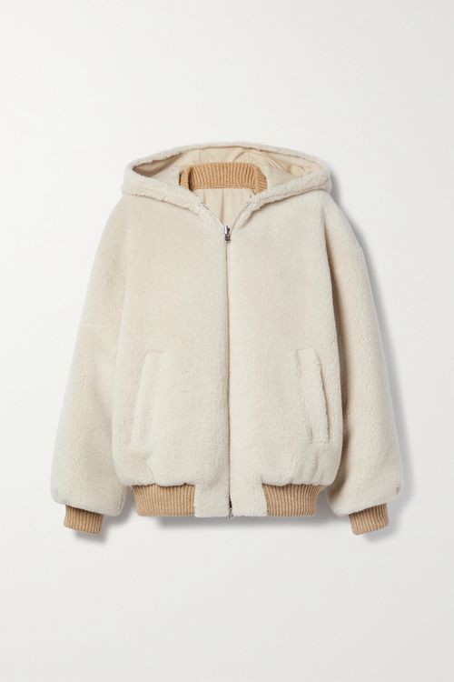 Carley Reversible Cashmere And Silk-blend Fleece And Twill Jacket - Brown