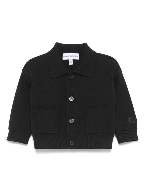 Logo-embroidered cardigan - Blue
