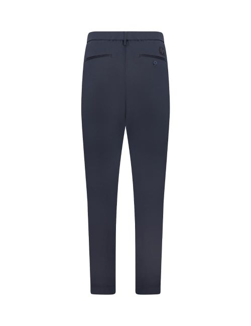 Tapered Cotton Trousers — Navy