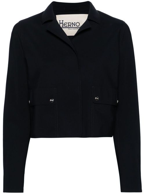 Press-stud cropped jacket - Black