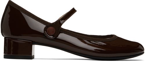 Repetto Brown Rose Mary Jane Heels