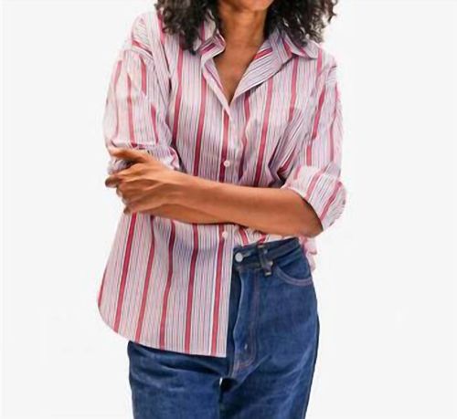 Women's Emillette Oversized Shirt In Red/blue