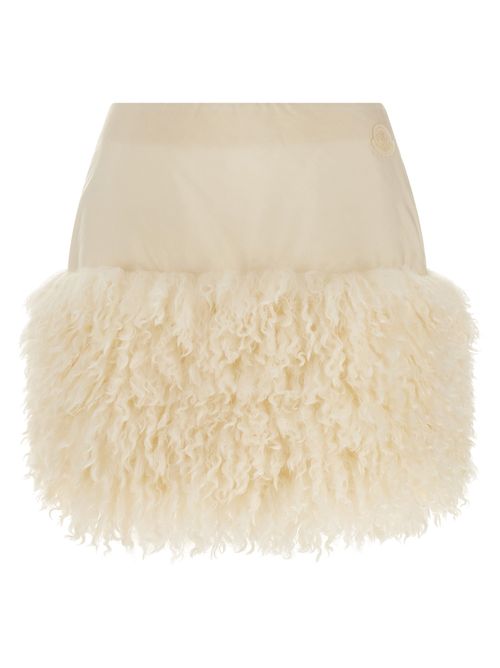 Long-Haired Fleece Miniskirt — White