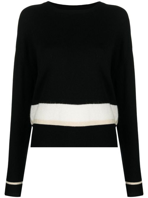 Plums striped cashmere jumper - Black