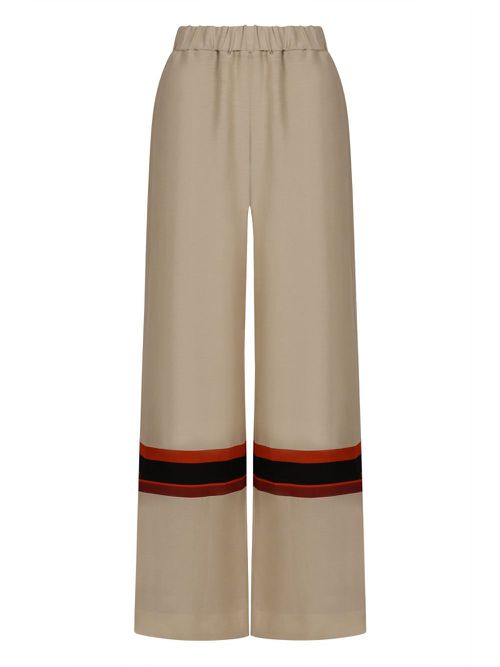 Raquel Diniz striped-detail trousers - Neutrals