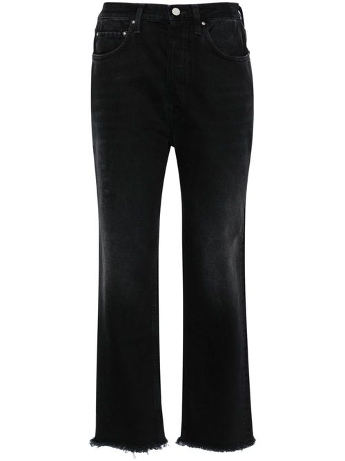 High-rise straight-leg jeans - Black