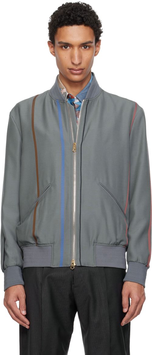 Purple Regular Fit Bomber Jacket