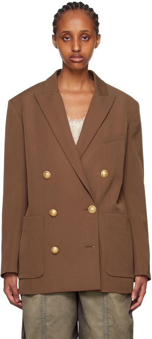 Brown double breasted blazer
