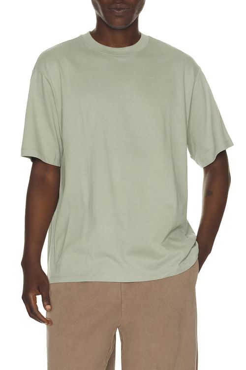 Beyond Yoga SoftKnit Cotton Tee in Grey Sage - Green. L also in