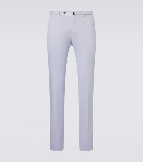Cotton and silk slim pants