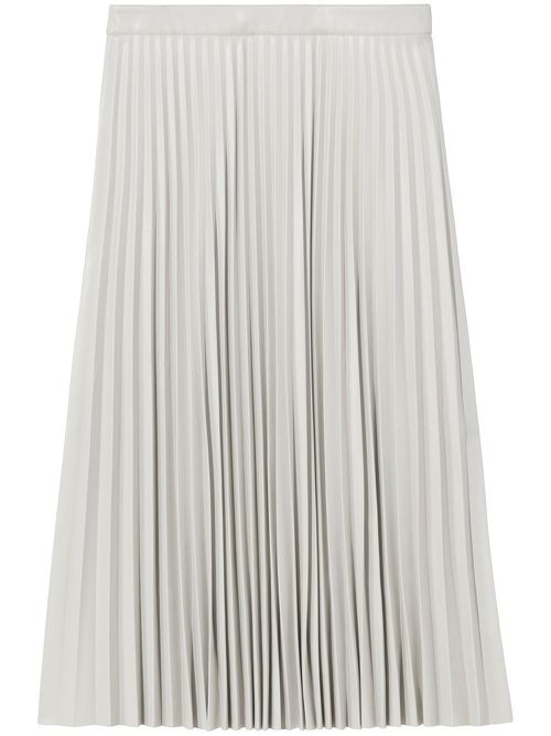 Faux-leather pleated skirt