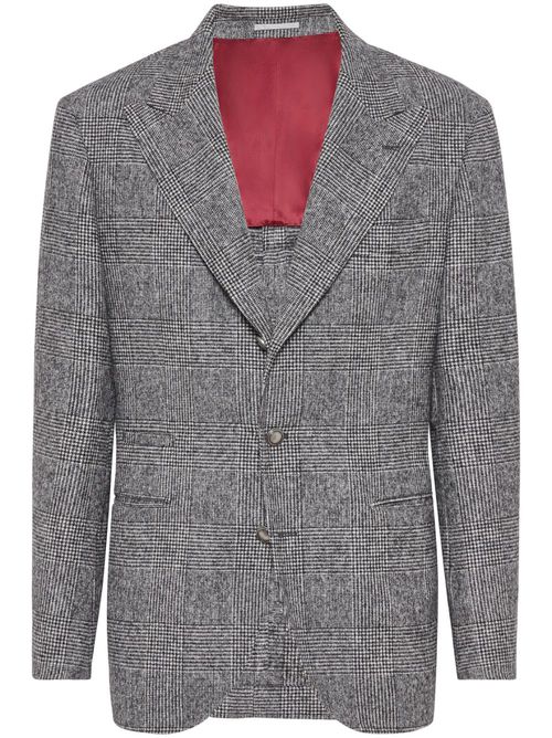 Single-breasted checked blazer - Grey