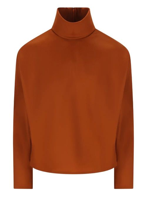 High-Neck Satin Top