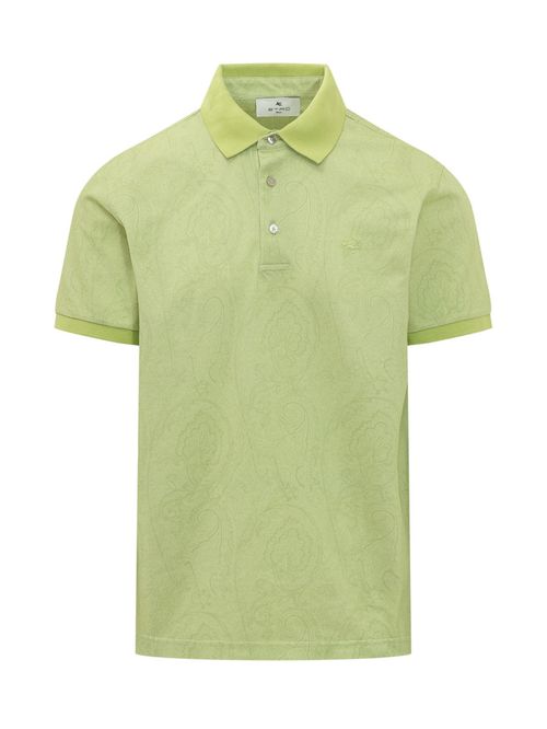 Green Printed Shirt Collar Polo