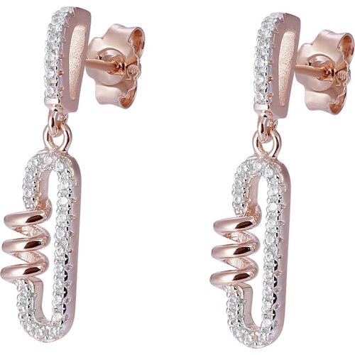 Orphelia 'Gigi' WoMens 925 Sterling Silver Drop Earrings - Rose ZO-7438 - One Size