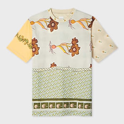 Blue and Yellow Multi Textile Mix-Up T-Shirt