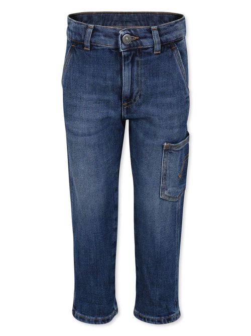 Logo patch jeans - Blue