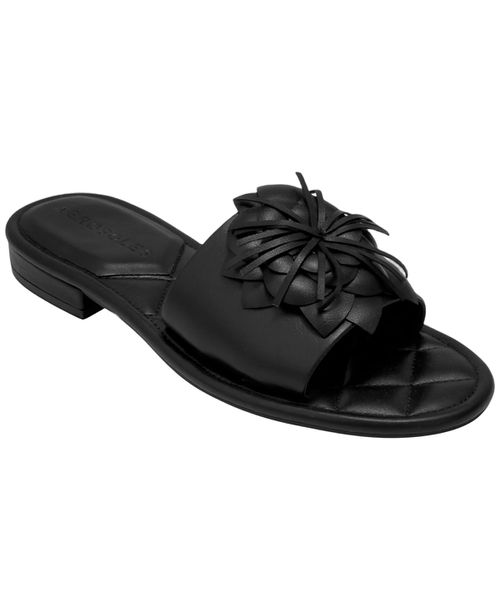 Women's Begonia Round Toe Flat Sandals - Black