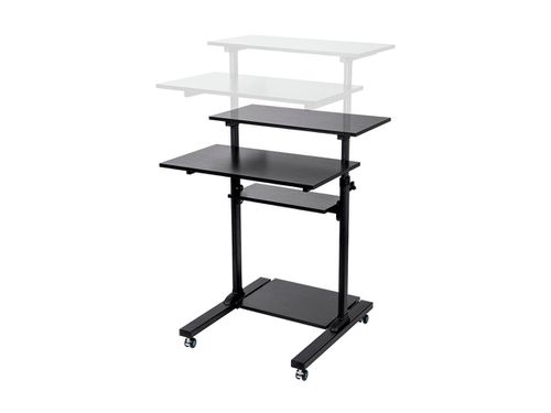 Height Adjustable PC Workstation Cart for Sit-Stand