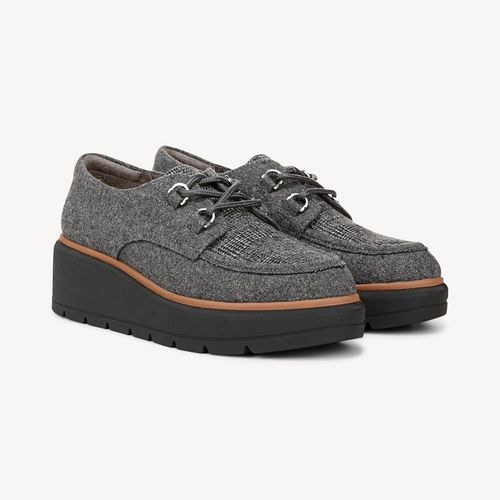 Women's Nice Day Max Platform Oxford Shoes Charcoal Grey Fabric DRSCH Leather