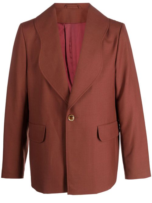 Scallop-lapels single-breasted blazer - Orange