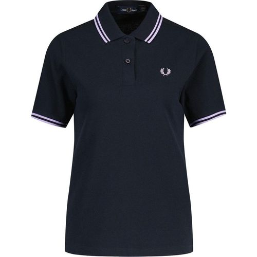 Fred Perry Womens G3600 Retro Twin Tipped Navy Polo Shirt Cotton