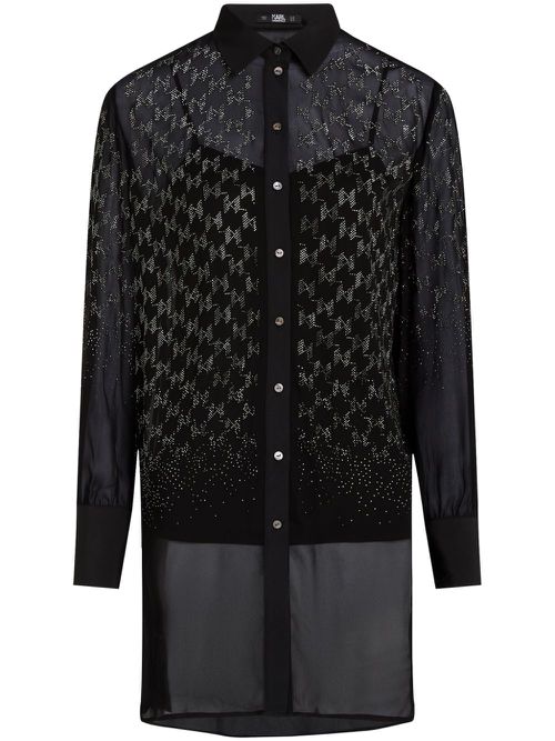 Rhinestone-embellished shirt - Black