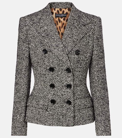 Double-breasted wool-blend jacket