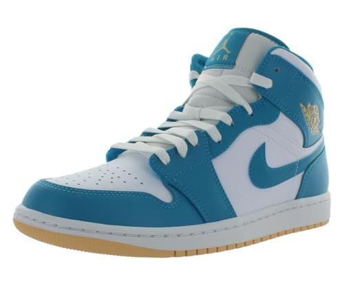 Jordan Men's 1 Mid White/Midnight Navy-Wolf Grey