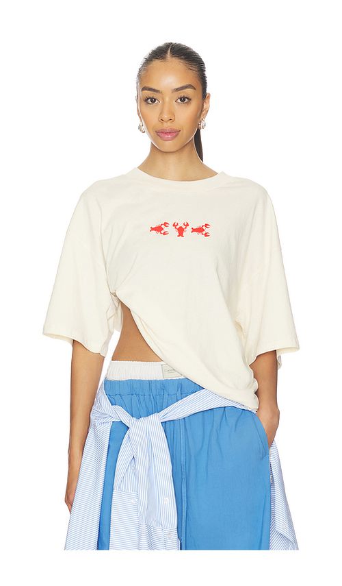 Araminta James Lobster Tee in Cream. L. Also in S, XS