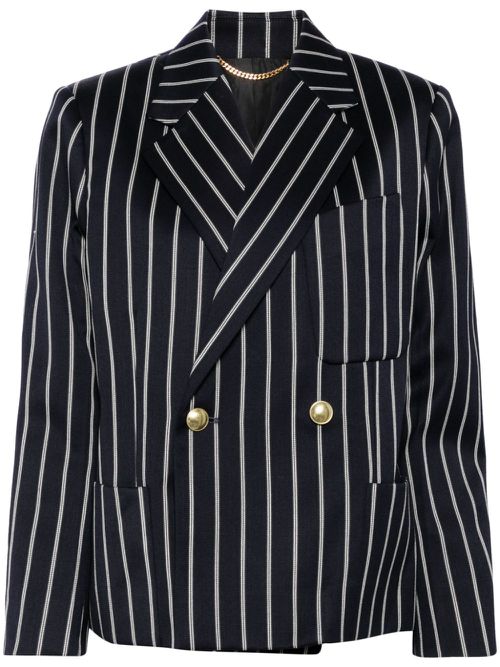 Cropped double-breasted jacket - Blue