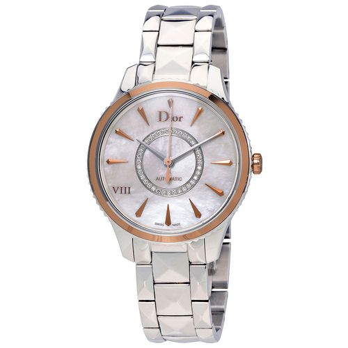 Pre-owned VIII Montaigne White Mother of Pearl Diamond-set Dial Ladies Watch CD1535I0M001