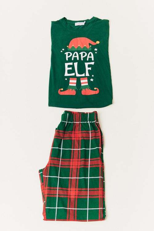 Mens Elf Print Matching Family Pyjama Set
