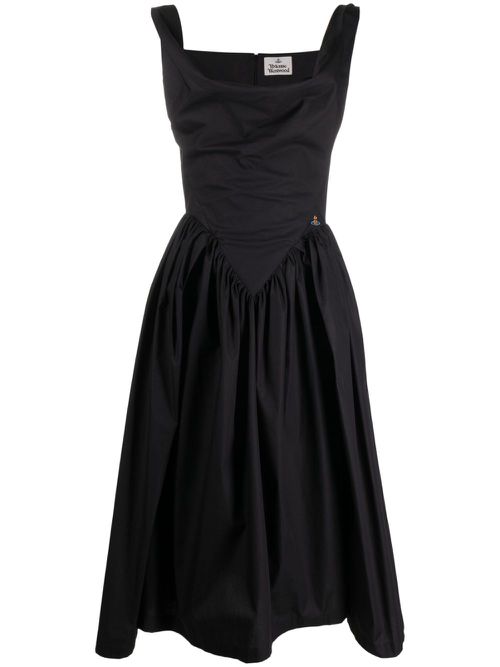 Cowl-neck corset dress - Black