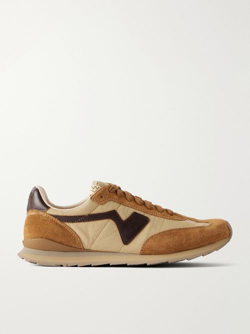 FKT Runner Leather and Suede-Trimmed Canvas Sneakers - Men - Neutrals