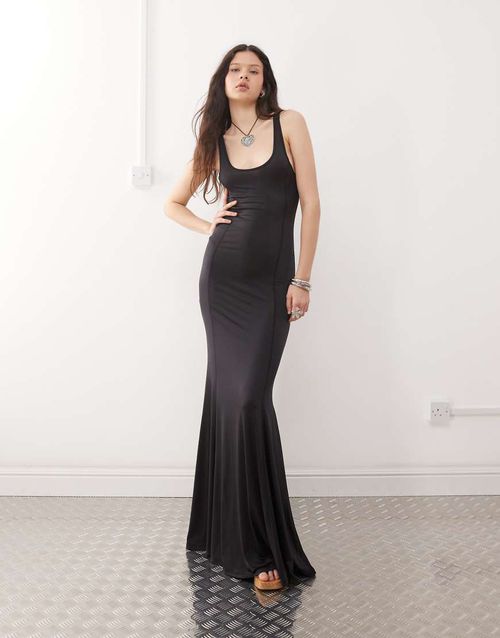 Weekday | Weekday maxi dress with mermaid hem in black | Realry