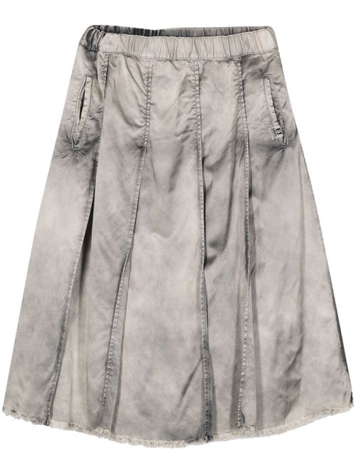 Pleated denim skirt - Grey