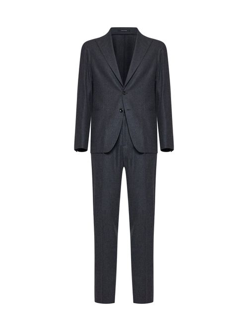 Stretch Virgin Wool Pant Suit — Gray