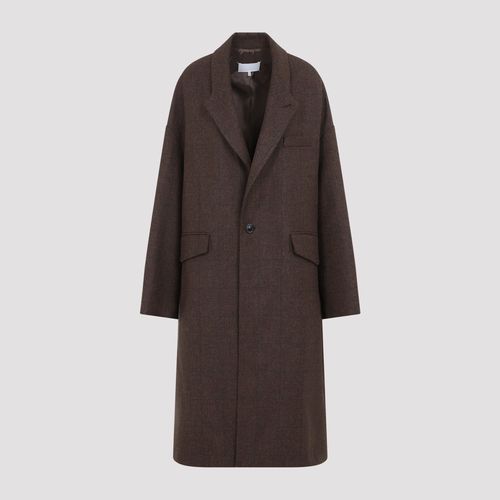 Wool Double-Breasted Cocooning Oversized Peacoat Jacket