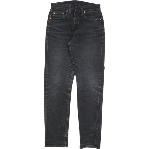 LEVI'S 805 74 Mens Slim Black Denim Dark W29 L32 Jeans Cotton Blend Zip