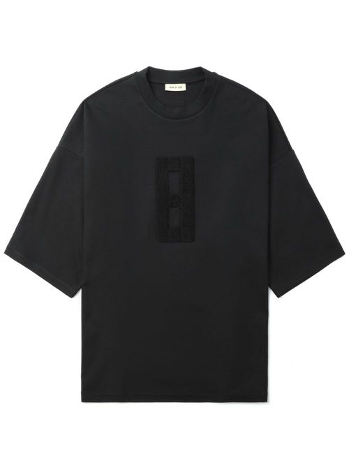 Embroidered 8 oversized T-shirt - Black