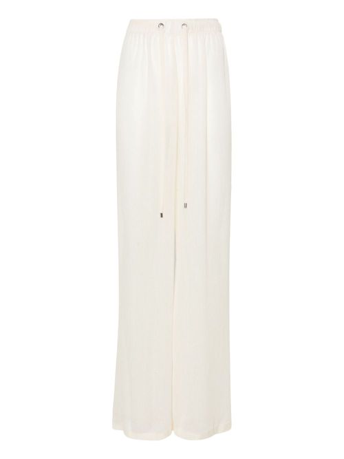 Aurora metallic-threading palazzo pants - Neutrals
