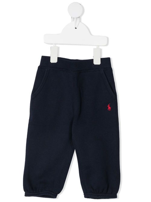 Embroidered logo trousers - Blue