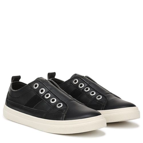 Women's Hangout Slip On Sneakers (Black Faux Leather)