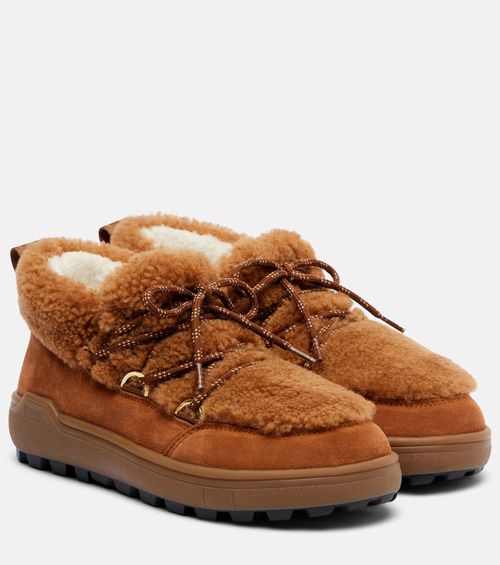 Chamonix shearling-trimmed suede ankle boots