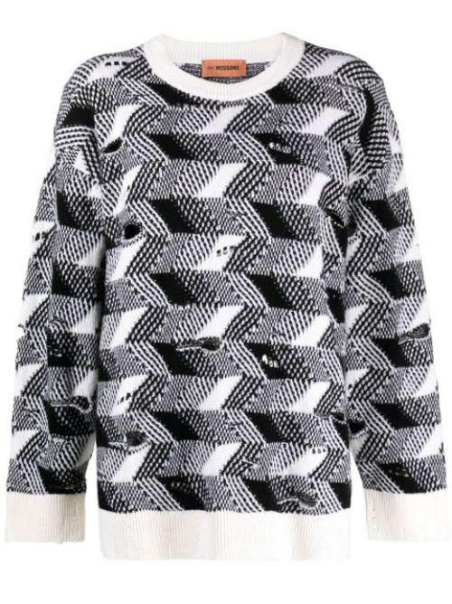 Woven-knit jumper