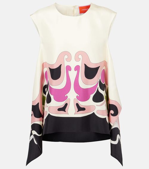 San Carlo printed silk twill top