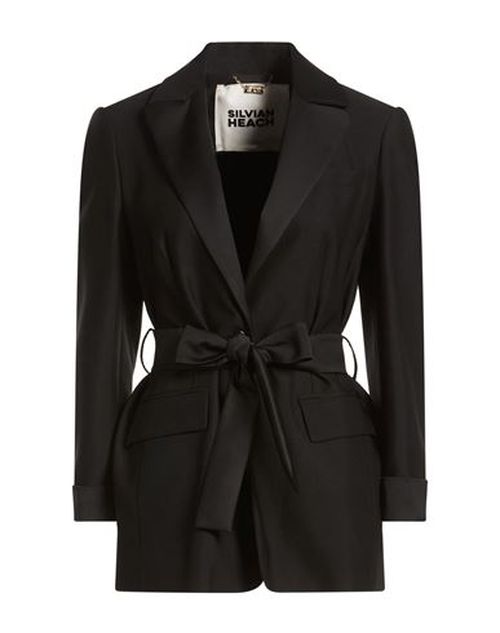 Woman Blazer Black Size 10 Polyester