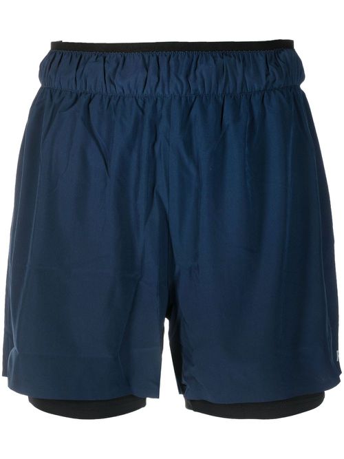 Reflective logo-print performance shorts - Blue